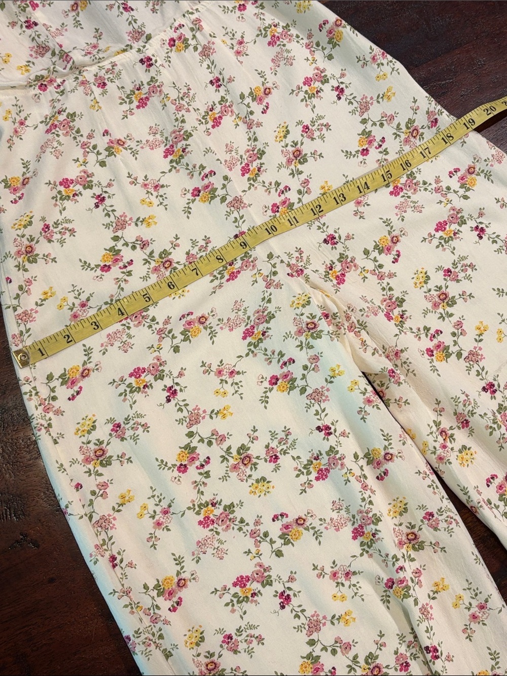 Ralph Lauren Denim & Supply Cream Floral Ruffle Tie Back Jumpsuit Romper size 2 - Picture 11 of 12